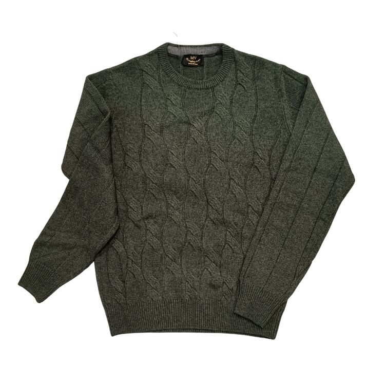 MAGLIONE GIROCOLLO TRECCIA MISTO LANA MV FRECCIA 80 MV