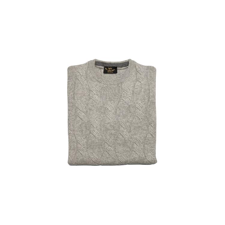 MAGLIONE GIROCOLLO TRECCIA MISTO LANA MV FRECCIA 80 MV