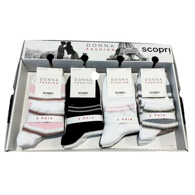 Calzino corto donna in cotone elasticizzato Scopri Prisco Mango Fantasia Scopri Calze