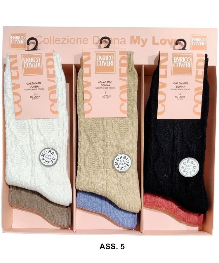 Calzino donna morbidoso effetto soft touch E. Coveri Melody ( 1 PAIO) COVERI