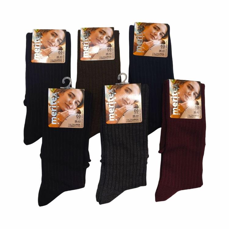 Calzino lungo donna caldo cotone Meritex 6630 (1 PAIO) Meritex