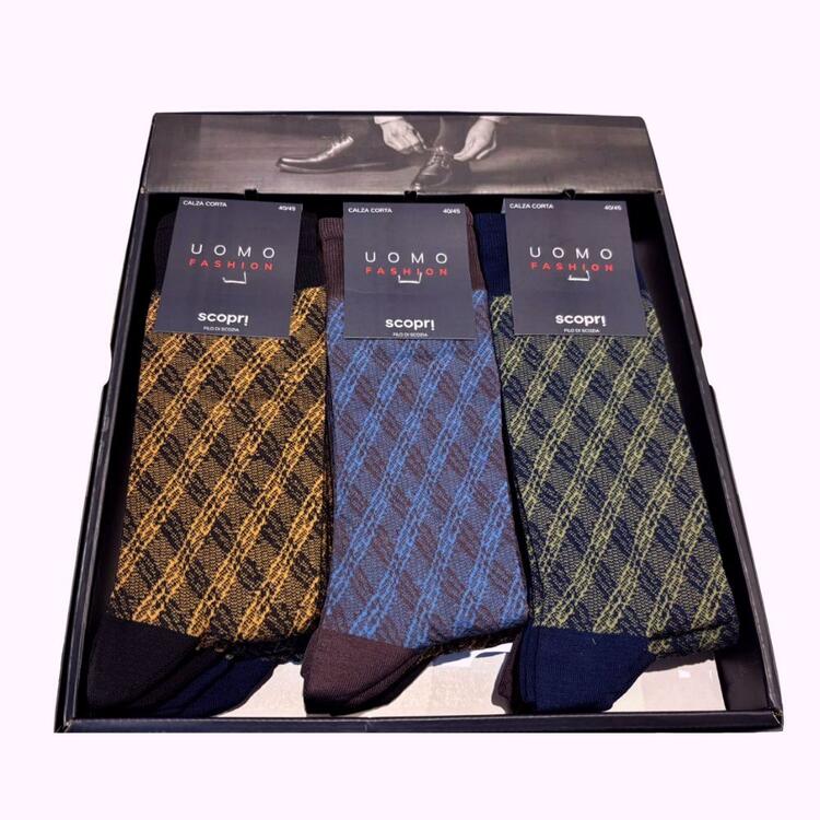 Calzino corto uomo in cotone elasticizzato Scopri Monet (1 PAIO) Scopri Calze