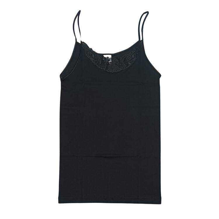 Women's tank top with narrow straps and lace Moretta 1408 size 3-7 Black Moretta