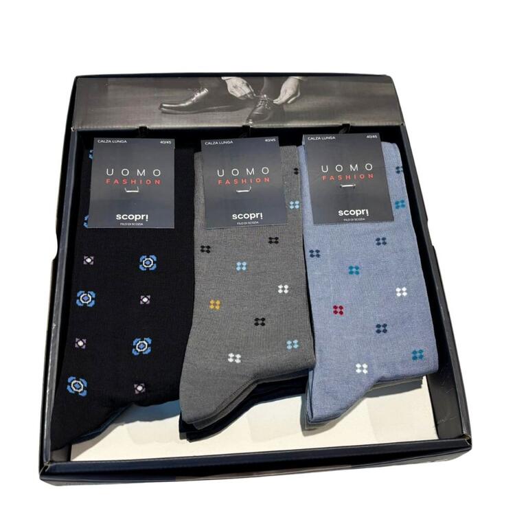 Calzettone lungo uomo in filo di Scozia elasticizzato Scopri Murakami (1 PAIO) Scopri Calze