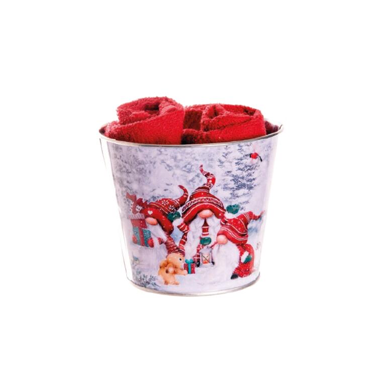 SET 3 LAVETTE NATALE WONDERLAND IN CONTENITORE LATTA SOPHIE MAISON