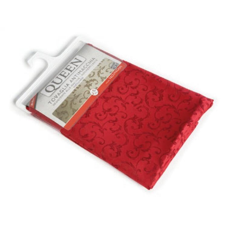 TOVAGLIA NATALE ANTIMACCHIA 6 PERSONE QUEEN BORDEAUX 140*180 LOVELY HOME