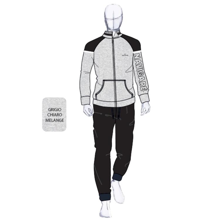 TUTA UOMO FULLZIP COTONE GARZATO NAVIGARE 29612 Navigare