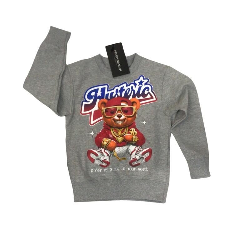 FELPA BAMBINO GIROCOLLO NEVER GIVE UP B7882 3-7 ANNI NEVER GIVE UP