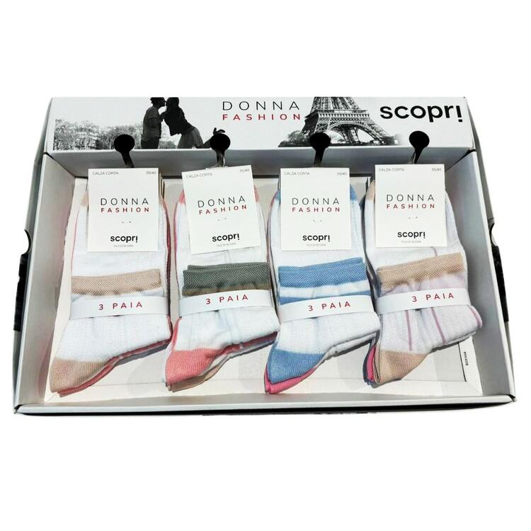 Calzino donna smollato in cotone elasticizzato Scopri Prisco Nut Scopri Calze