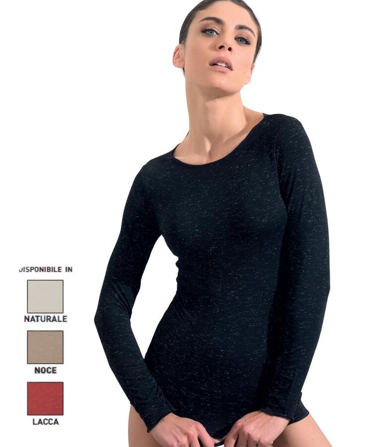 Maglia sottogiacca scollo a barca in viscosa e lurex Pura P0724M PURA