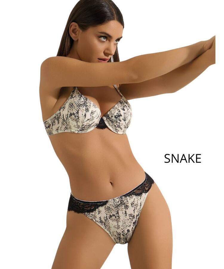 Completo donna con push-up imbottito in bamboo, pizzo con brasiliana Pura P0847C PURA