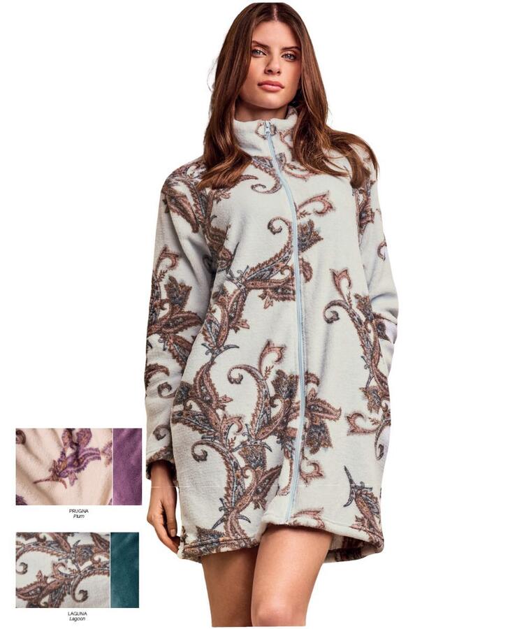 Vestaglia donna corta in caldo pile coral Lormar Pashmina PAS673825 Lormar