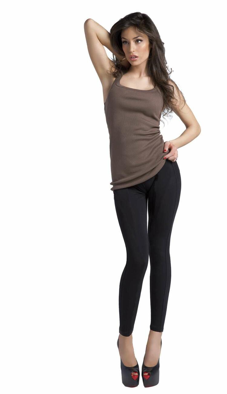 Leggings donna in caldo jersey felpato effetto orsetto Gladys PD0933 Gladys