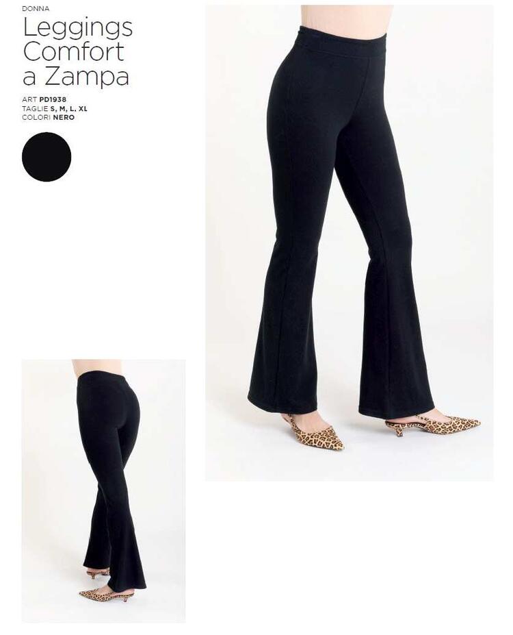 Leggings donna a zampa in micro felpata Gladys PD1938 Gladys