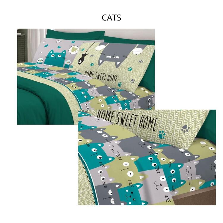 COMPLETO LETTO MATRIMONIALE DI COTONE LEGGERO PENSIERI DELICATI (2 PIAZZE)  PENSIERI DELICATI