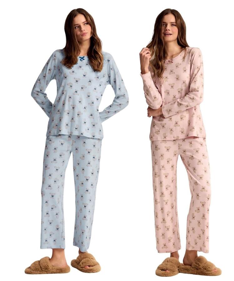 Pigiama donna in jersey di cotone caldo Infiore Peluche PLC654610 Infiore