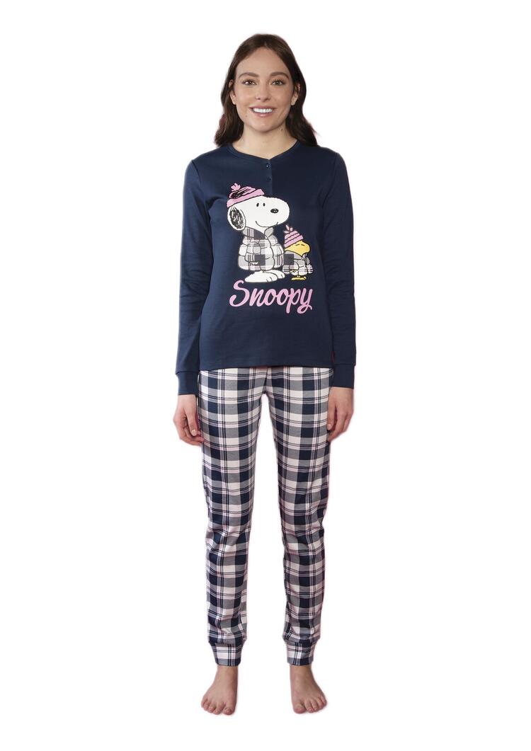 Pigiama donna in jersey di cotone caldo Snoopy PND7365 SNOOPY