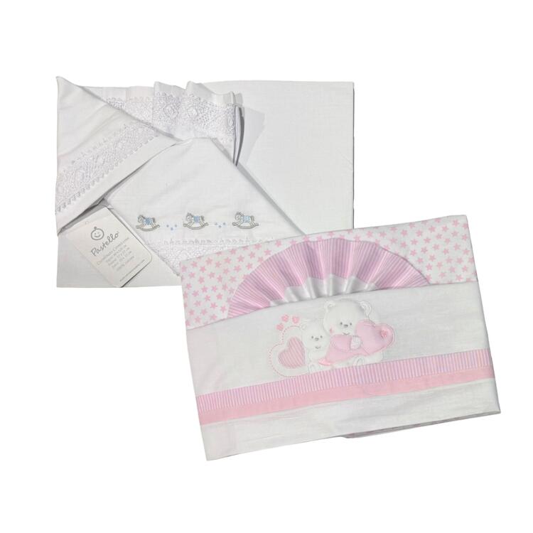 COMPLETO CULLA 3 PEZZI PASTELLO LC Pastello