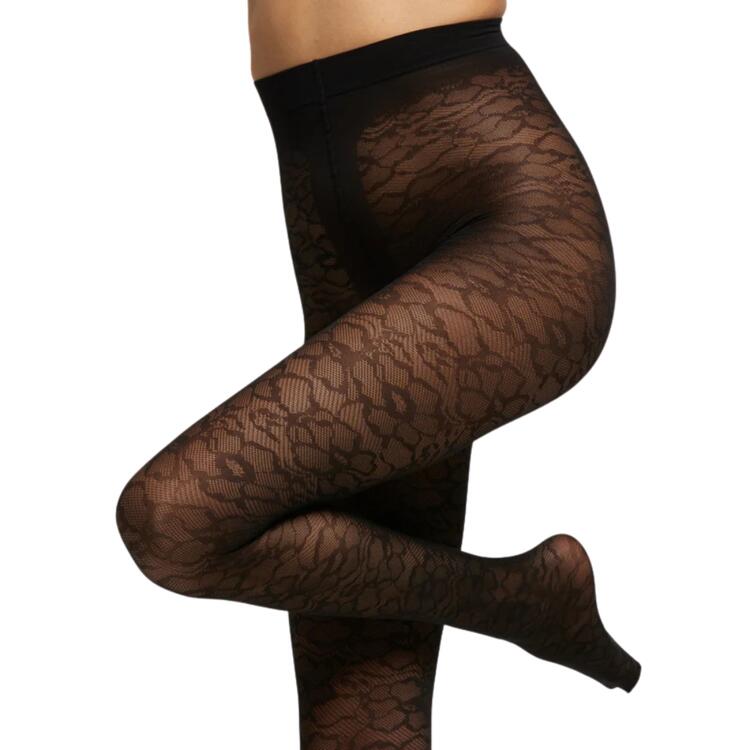 40 DEN TIGHTS WITH MACRO LACE PATTERN POMPEA 90772016 FIRE Pompea