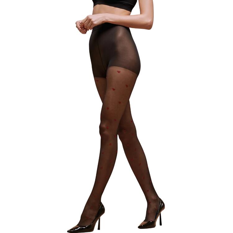 COLLANT DONNA 40DEN CON MOTIVO CUORI A CONTRASTO POMPEA RUBINO Pompea