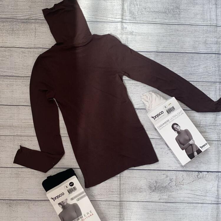 Maglia donna dolcevita a manica lunga in cashmere ultralight Prisco Cash DV Prisco