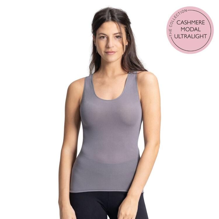 Canottiera donna a spalla larga in cashmere ultralight Prisco Cash Top Prisco