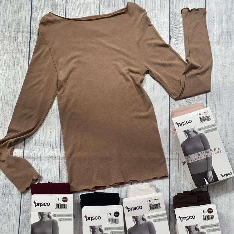 Maglia donna a manica lunga in cashmere ultralight Prisco Cash Prisco