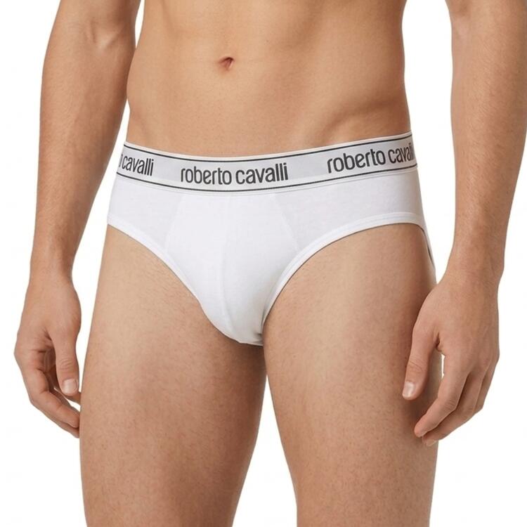 Slip uomo in cotone elasticizzato Roberto Cavalli WSO00G CE001 (3 paia) ROBERTO CAVALLI