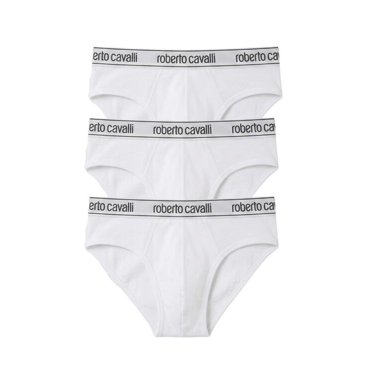 Slip uomo in cotone elasticizzato Roberto Cavalli WSO00G CE001 (3 paia) ROBERTO CAVALLI