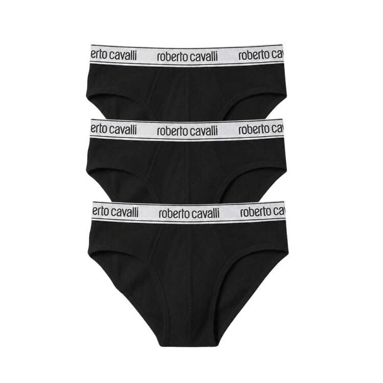 Slip uomo in cotone elasticizzato Roberto Cavalli WSO00G CE001 (3 paia) ROBERTO CAVALLI