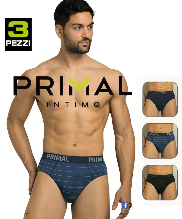 Slip uomo in cotone elasticizzato Primal S342 TRI-PACK Primal