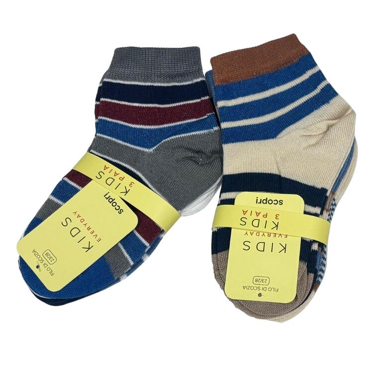 CALZINO CORTO BAMBINO FILO DI SCOZIA SCOPRI BAMBI - 3 PAIA  Scopri Calze