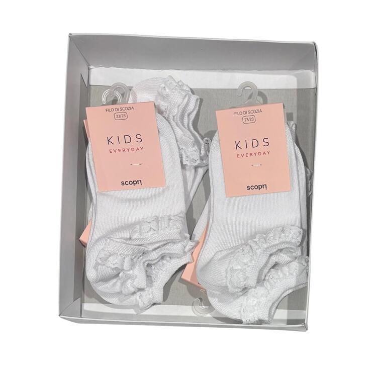 CALZINO SNEAKER BAMBINA PIZZO FILO DI SCOZIA COTONE SCOPRI FIESTA  Scopri Calze