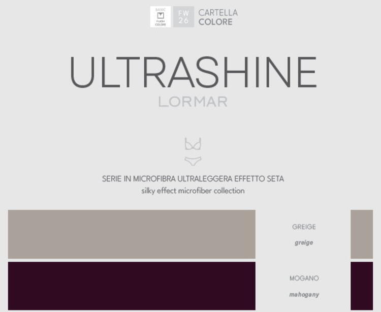 Coordinato con brassiere imbottita e brasiliana Lormar Ultrashine SHI54367 Lormar