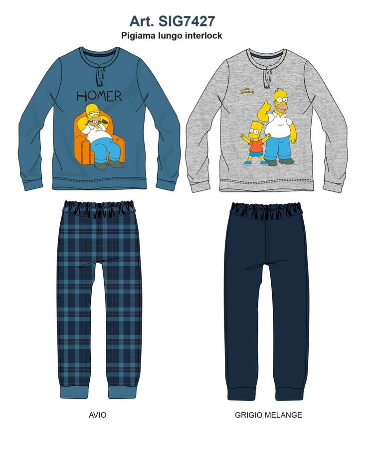 The Simpson Sabor SIG7427 Warm Cotton Jersey Men's Pyjamas SIMPSONS