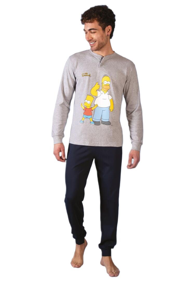 Pigiama uomo in jersey di cotone caldo The Simpson Sabor SIG7427 SIMPSONS