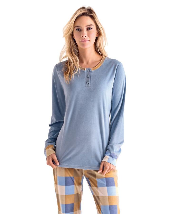 Pigiama donna in caldo micro-pile coral Infiore Supermadras SMD652866 Infiore