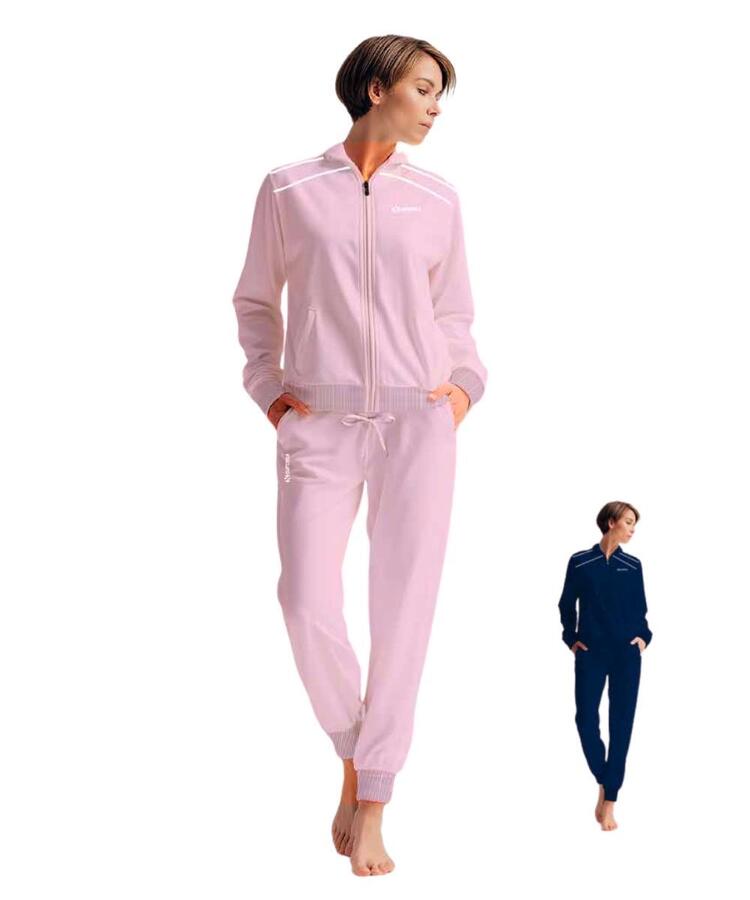 Tuta donna primaverile in cotone garzato con zip Superga 26406 Superga