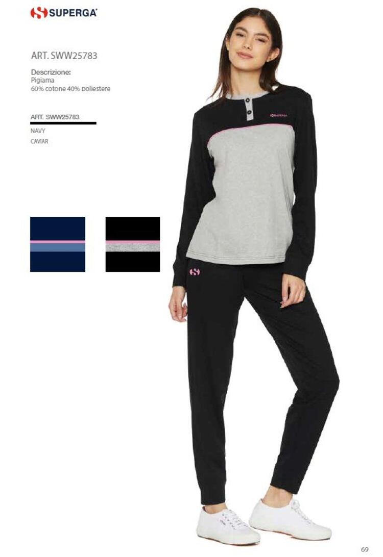 Pigiama donna in jersey di cotone caldo Superga SWW25783 Superga