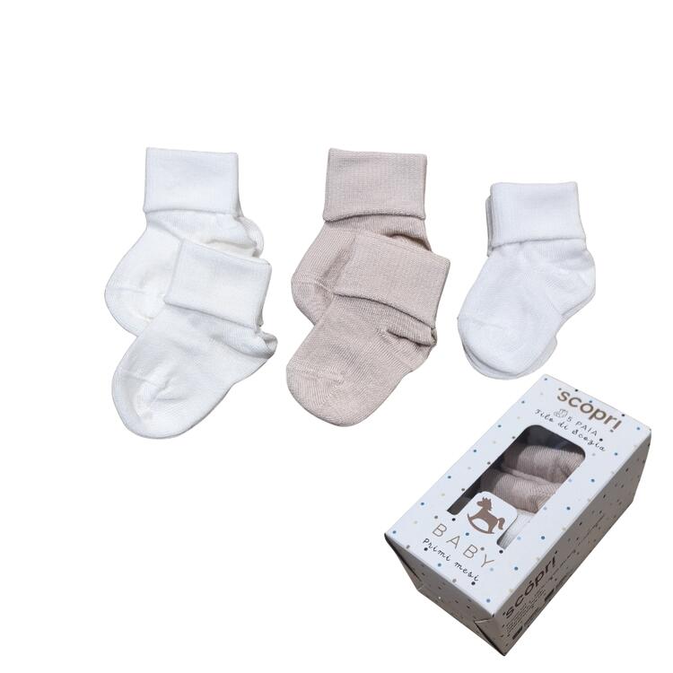 Confezione 5 paia calzini primi mesi in filo di scozia Scopri Baby Coccola Scopri Calze