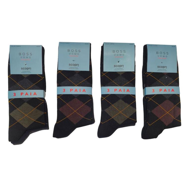 Calza corta da uomo fantasia Scopri Boss C (3 PAIA) Scopri Calze