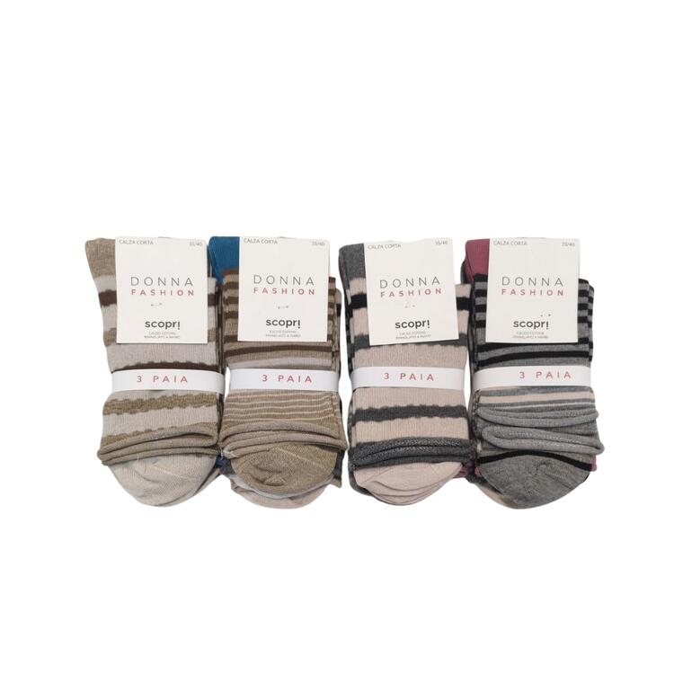 Calza corta smollata donna in caldo cotone elasticizzato Scopri Marlena (tri-pack) Scopri Calze