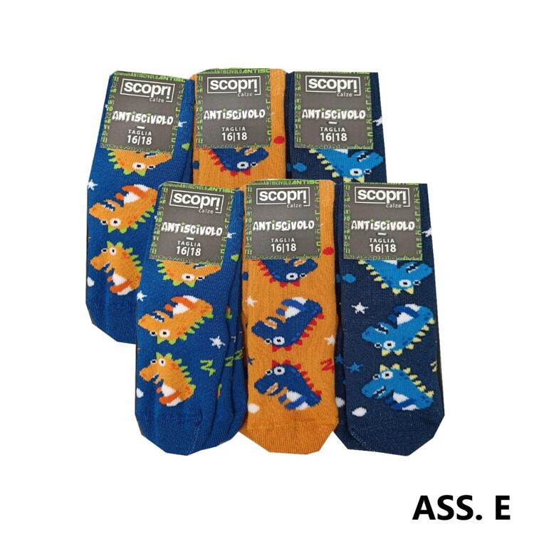 CALZA ANTISCIVOLO NEONATO FANTASIA SCOPRI QUAD Scopri Calze