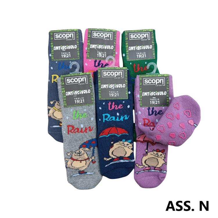 CALZA ANTISCIVOLO NEONATO FANTASIA SCOPRI QUAD Scopri Calze