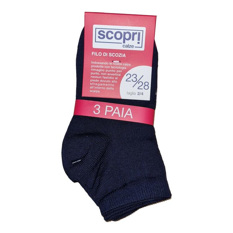 6 Paia Calzini Scuola Unisex Cotone | Blu Navy | Taglie 22-27 | Sportivi Corti
