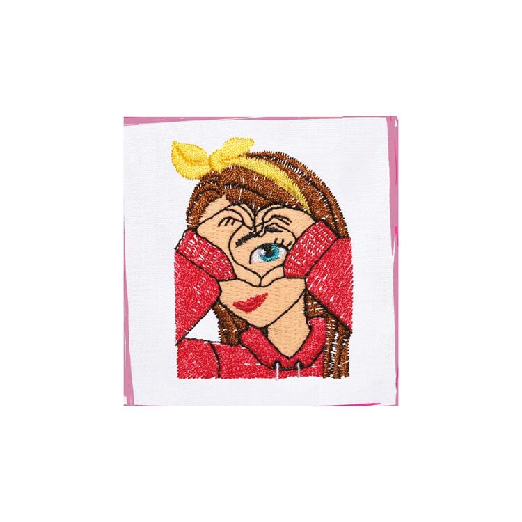 GREMBIULE SCUOLA BAMBINA SIGGI 33GR4211 RICAMO BIMBA CUORE Siggi