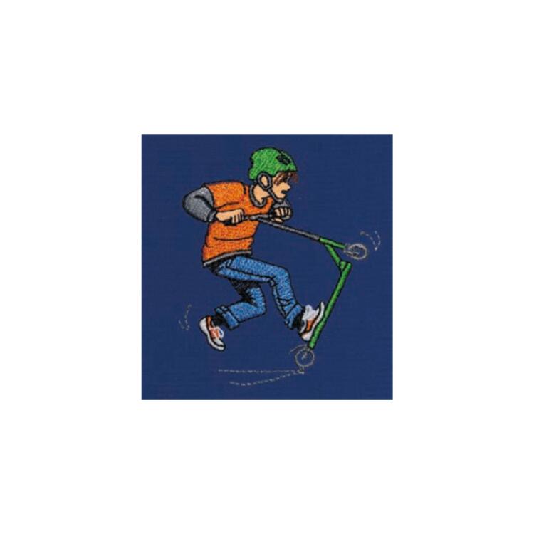 GREMBIULE SCUOLA BAMBINO SIGGI 33GR4393 RICAMO MONOPATTINO Siggi