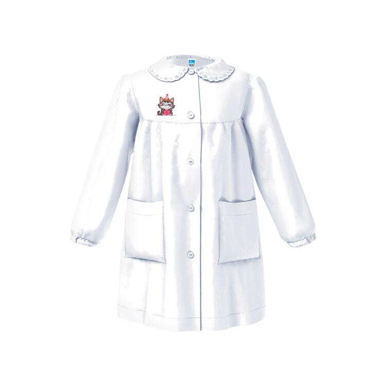 GREMBIULE ASILO BAMBINA SIGGI 33GR4330 RICAMO GATTINO Siggi