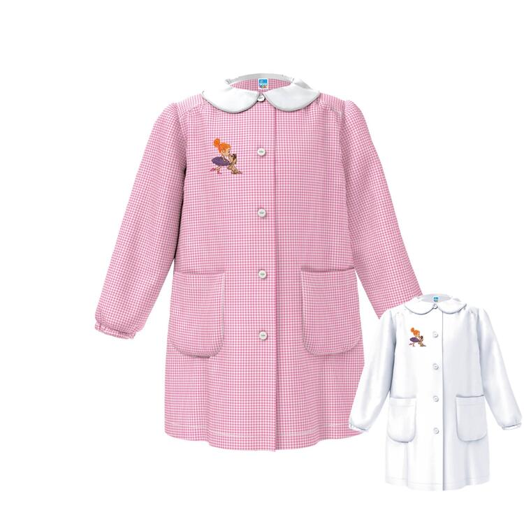 GREMBIULE ASILO BAMBINA SIGGI 33GR4331 RICAMO BALLERINA E CAGNOLINO Siggi