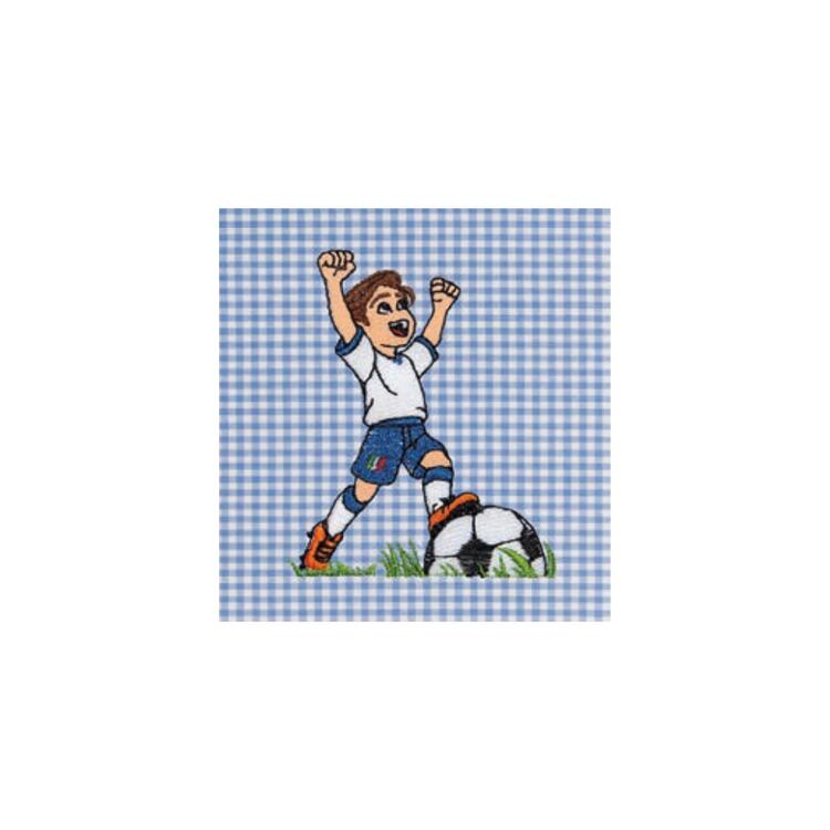 GREMBIULE ASILO BAMBINO SIGGI 47GR4363 RICAMO CALCIATORE Siggi